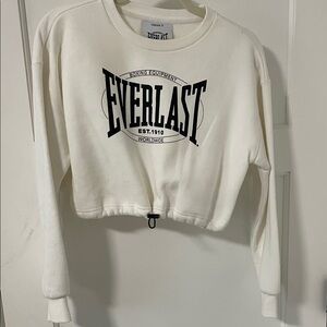 Everlast Women's Off-White Logo cropped Sweatshirt